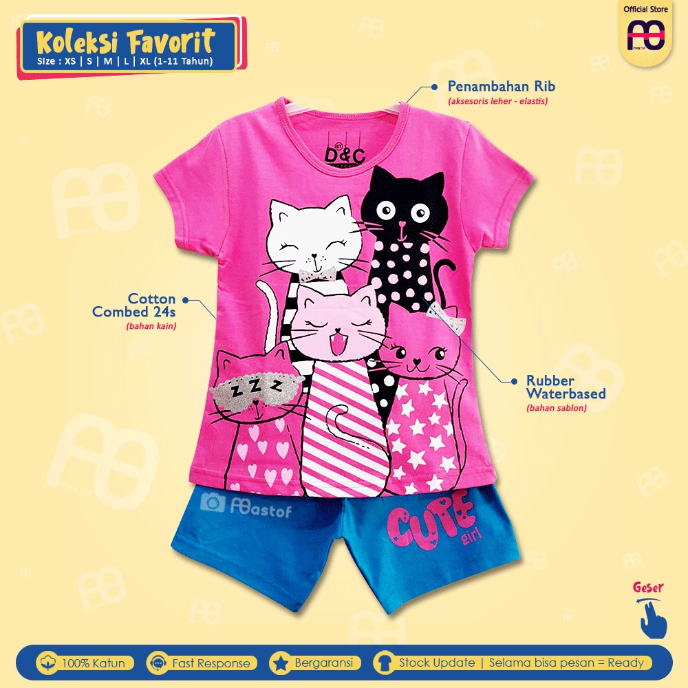 Setelan Anak Perempuan Mastof D Series 1 - 11 Tahun Baju Anak Edisi Favorit 2-4