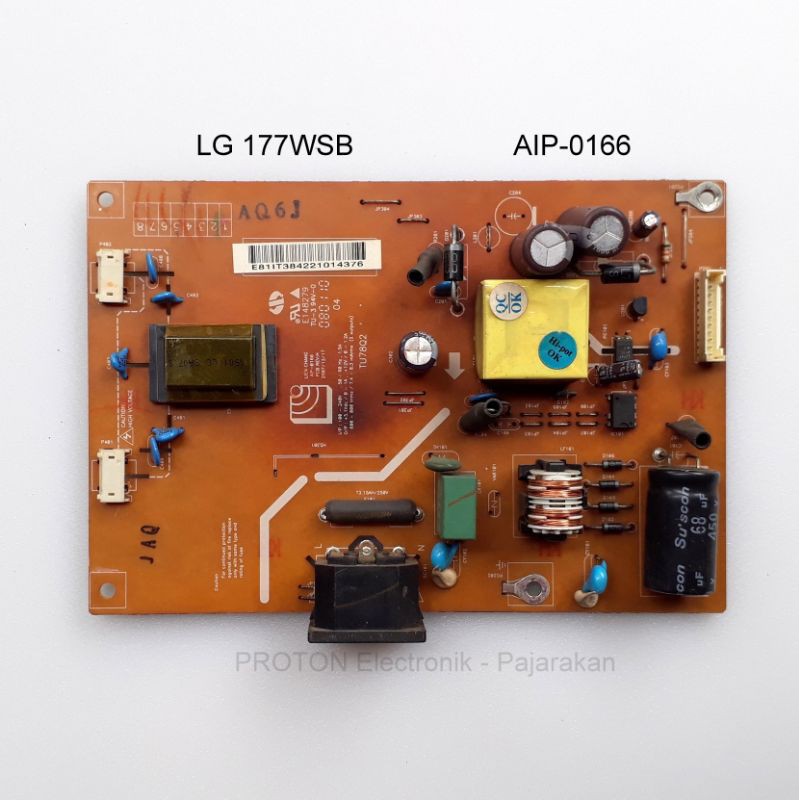 PSU LCD Monitor LG L177WSB L177WSB-PF L177WSBS . Mesin Power Supply PCB board AIP-0166 W1642C W1642S