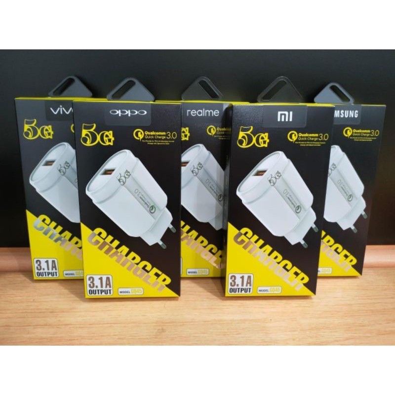 TC CHARGER BRANDED QUALCOM 1 USB 5G 3.0A PACKING IMPORT