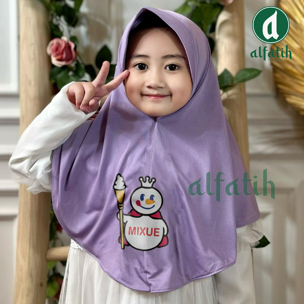 JILBAB ANAK TK - SD MIXUE ICE CREAM / ESKRIMAN / JILBAB ANAK USIA 4-7 TAHUN / PAKAIAN MUSLIMANAK PEREMPUAN / KERUDUNG ANAK TK / HIJAB ANAK TK-SD KHIMAR ANAK