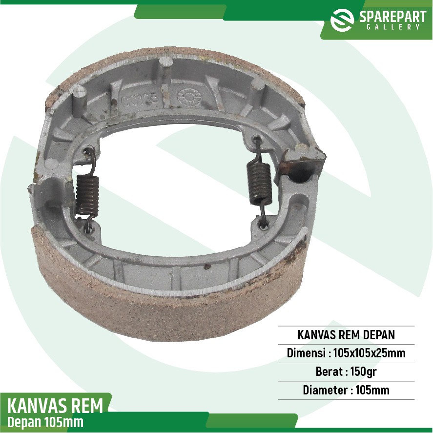 Kanvas rem depan sepeda dan skuter listrik tromol lebar diameter 10cm