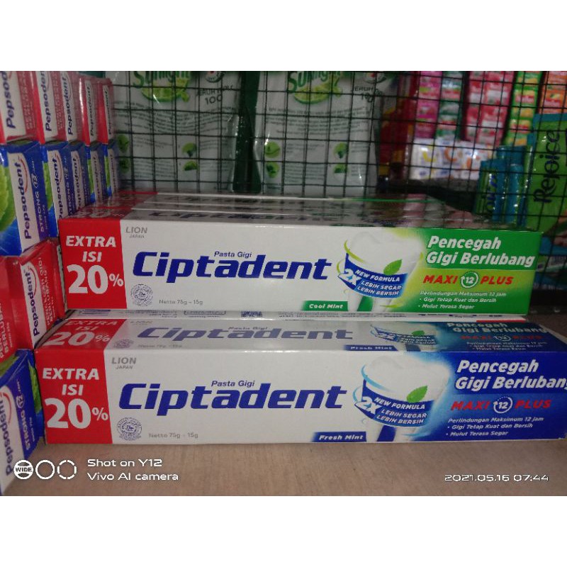 CIPTADENT KECIL / CIPTADENT 75 + 15 GRAM / Ciptadent Extra 20%