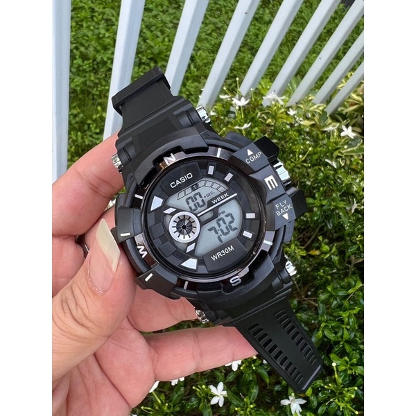 jam tangan pria CASIO digital water resis strap rubber