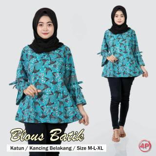 Model Batik Atasan Wanita Motif Blus Sogan Puff 5 Terbaru