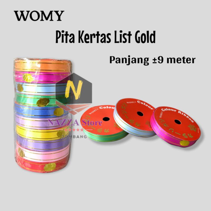 

WOMY Pita Jepang List Gold/Garis Emas 1,8 cm panjang ±9 meter