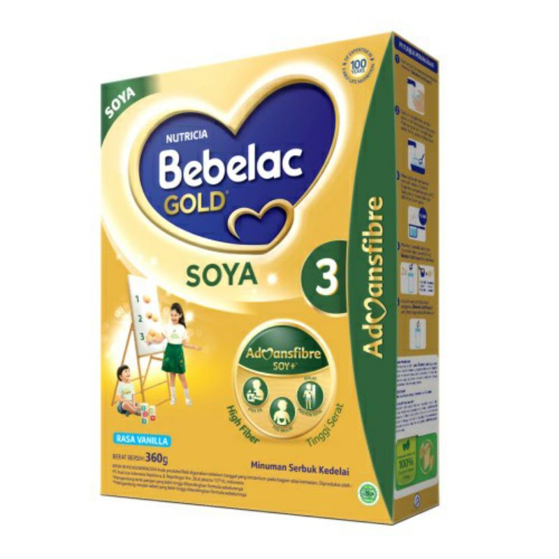 Bebelac Gold Soya 3 Susu Pertumbuhan Anak usia 1-3 Tahun 360gr