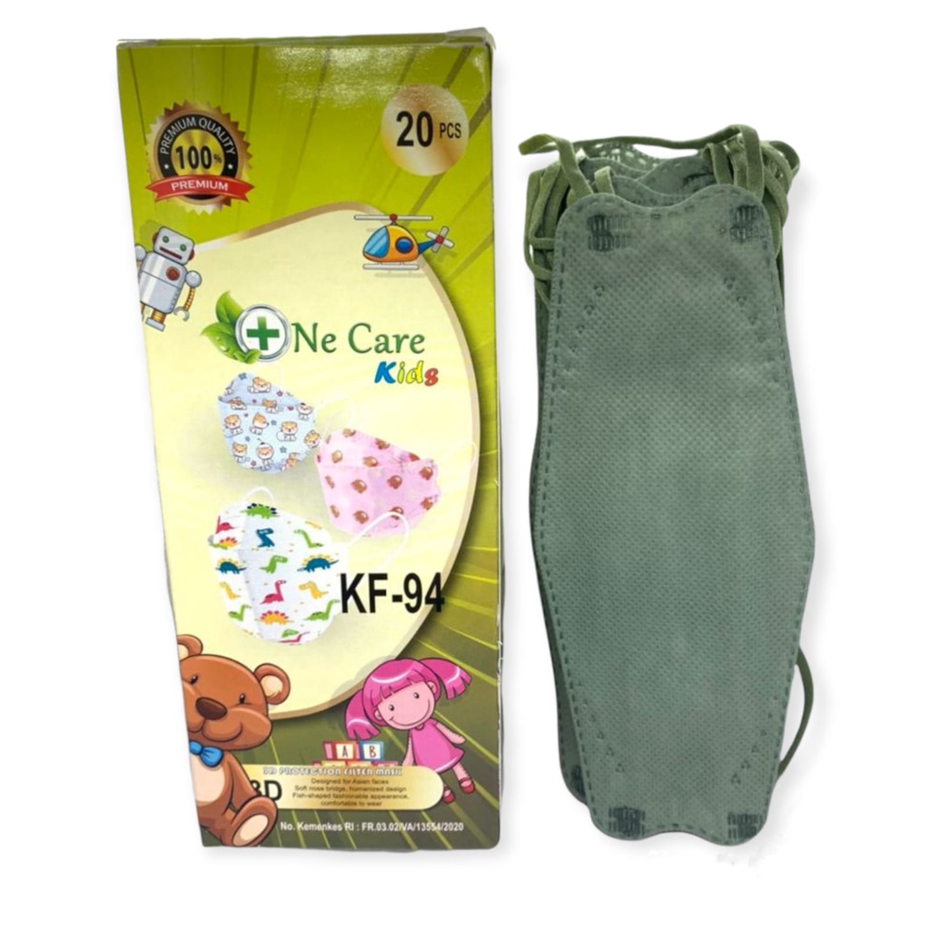 Masker Anak KF94 4Ply OneCare 4D Evo Stereoscopic Fish Premium Quality