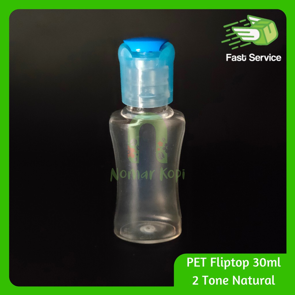 Botol PET 30ml Fliptop Bening Tutup 2 Tone Hand Sanitizer Sabun Lotion Toner HARGA GROSIR!