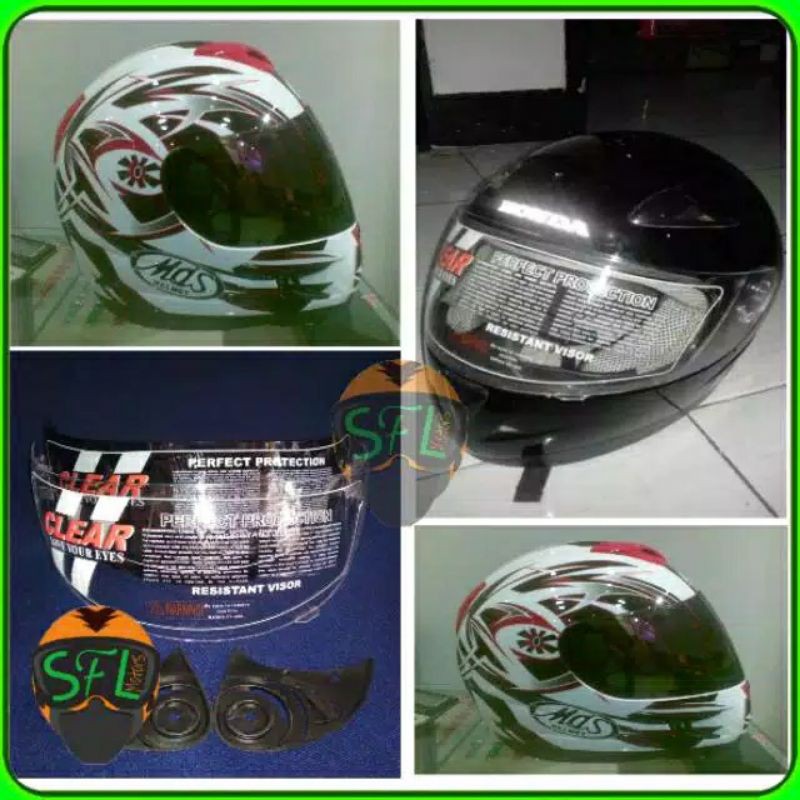 Kaca helm BMC star Blade 200 KYT Ceviro GM MDS TRX-R Standar honda plus rachet/dudukannya