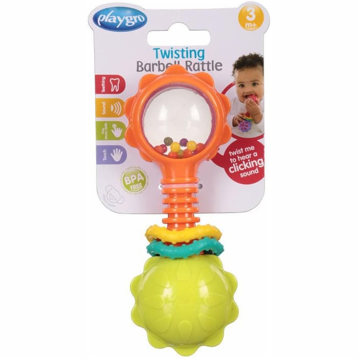 playgro twisting barbell rattle