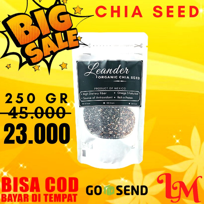 

Black Chia Seed 250 Gram Chiaseed Chiaseeds Chia seeds organic organik black Mexico biji chia murah