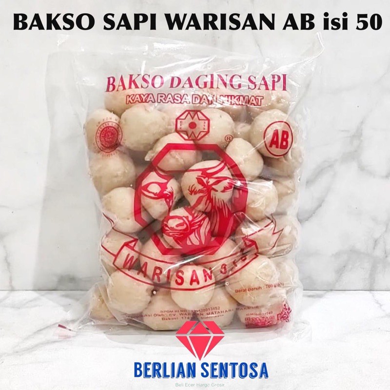 

bakso sapi warisan AB isi 50 baso sapi warisan AB 50pcs