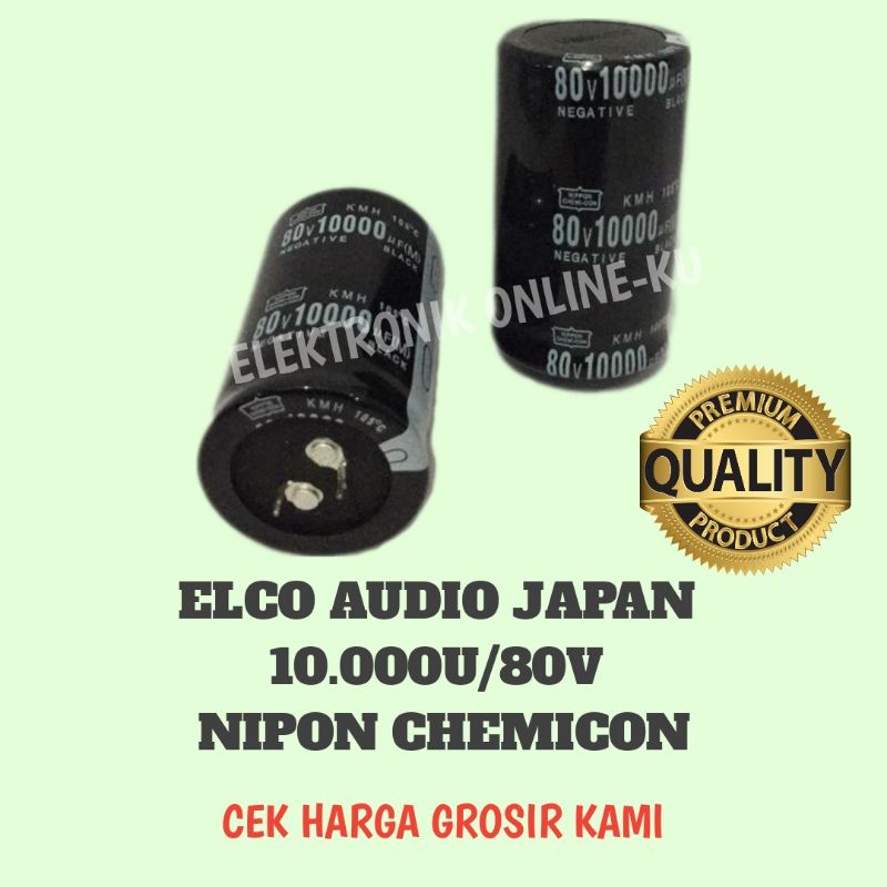 CAPASITOR ELCO AUDIO JAPAN 10000UF 80V NIPPON CHEMICON ORIGINAL