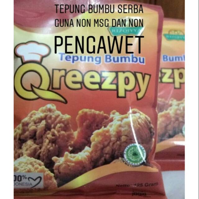 

TEPUNG BUMBU QREEZPY 500 GRAM NON MSG NON PENGAWET