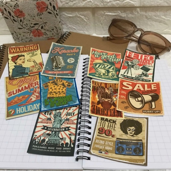 

Estudio 10pcs sticker pack stiker vintage jadul.