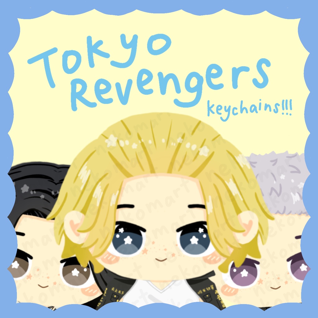 Tokyo Revengers keychain | Gantungan kunci anime tokrev | Mikey Draken Chifuyu Baji Takemichi Sanzu