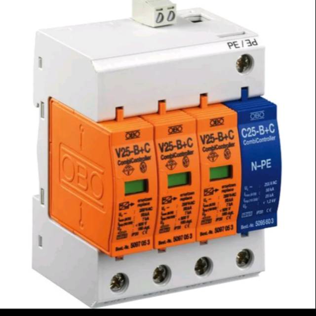 Arester arrester penangkal petir obo v25 fsu surge arester obo