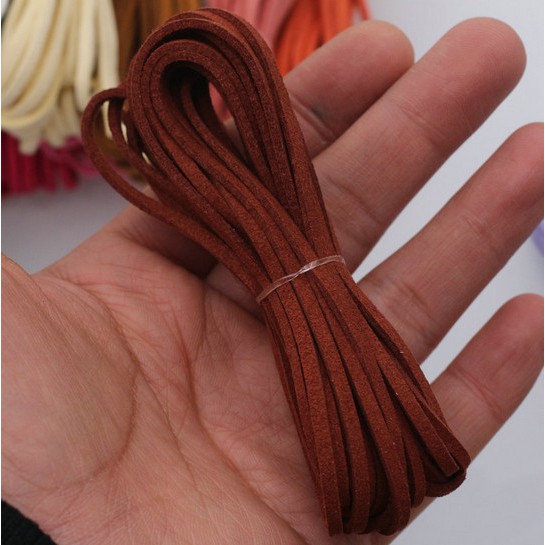 2.6mmx1.5mm 5 Yard Tali Kulit Suede Imitasi Gaya Korea Untuk Membuat Perhiasan Gelang Dan Kalung