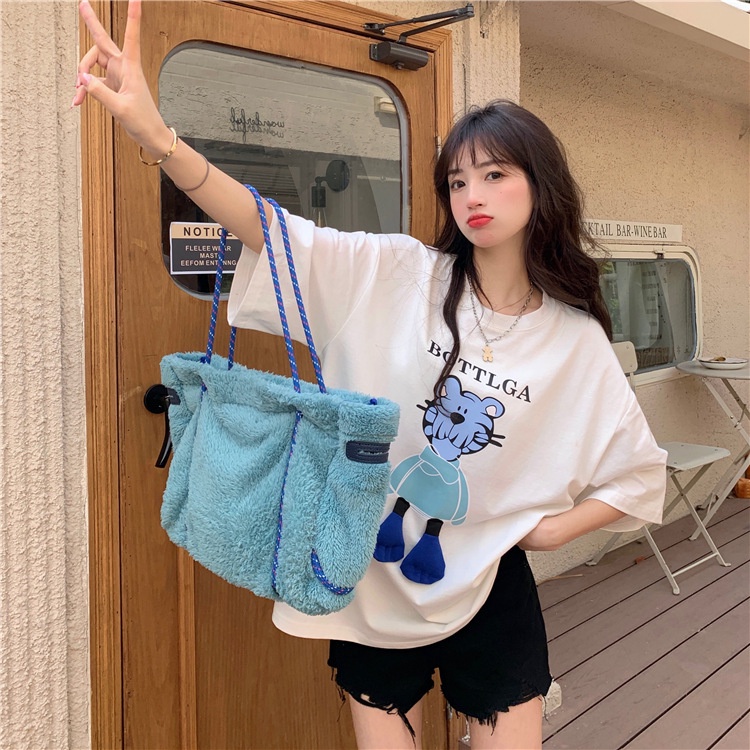 #Sisjuly# 2022Musim Semi Wanita Desain Rasa Tiga Dimensi Kartun Tiger Dicetak Lengan PendekTWanita Longgar Pel