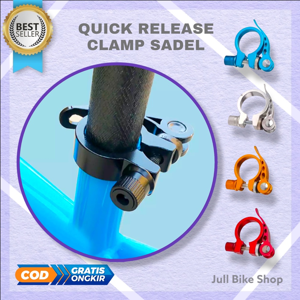 Seat clamp 31.8 untuk seatpost 27.2 / 28.6 sepeda fixie mtb lipat seatclamp sadel qr quick release