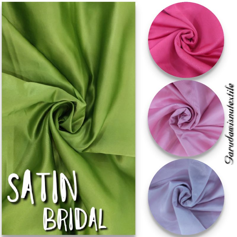 Kain Satin Bridal Saten / Premium Import Super Quality Grade A / Harga 0.5 meter / Lebar 150 cm