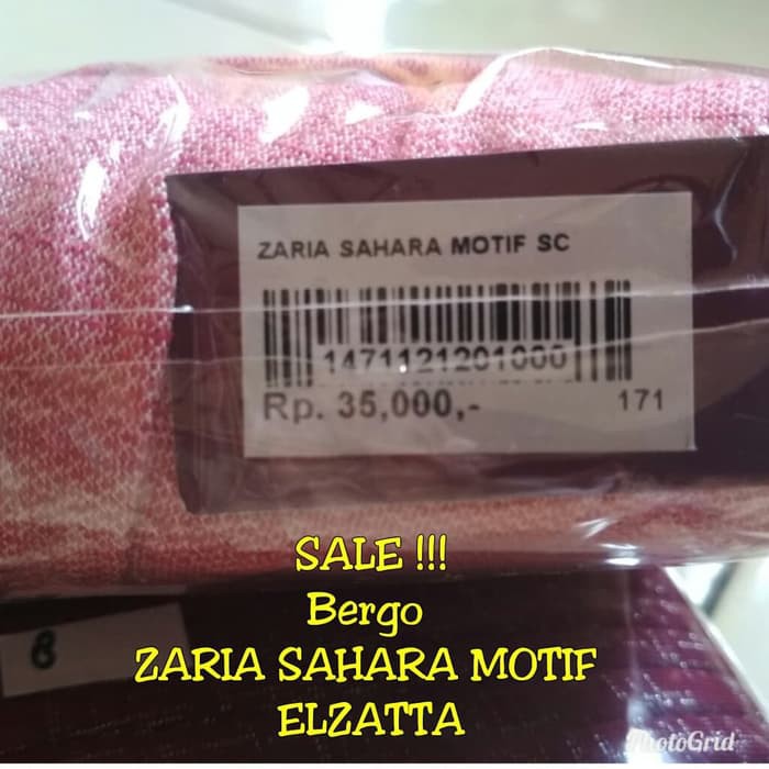 *obral**   Bergo Hijab Instan ZARIA SAHARA MOTIF ELZATTA Original   _hijab segi empat