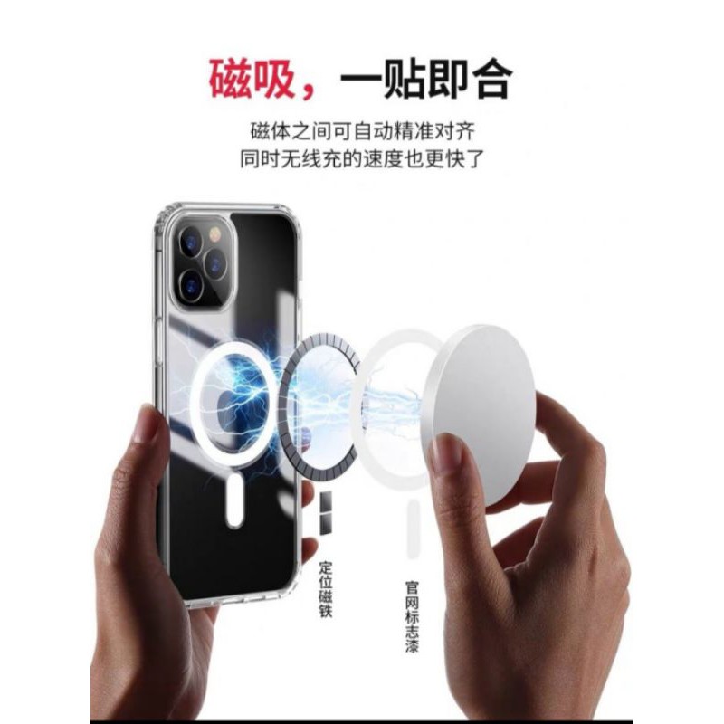 Case MagSafe Iphone 12/12 Pro / 12 Pro Max Hybrid Clear Cover Wileress