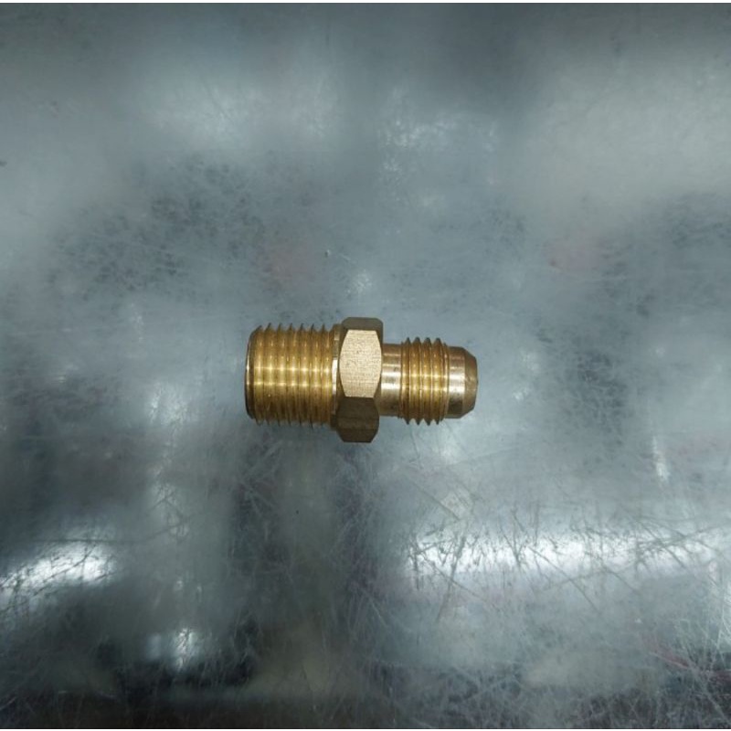 Dobel Nepel PENTIL 1/4 SAE x 1/4 NPT Kuningan - (Double Nipple)