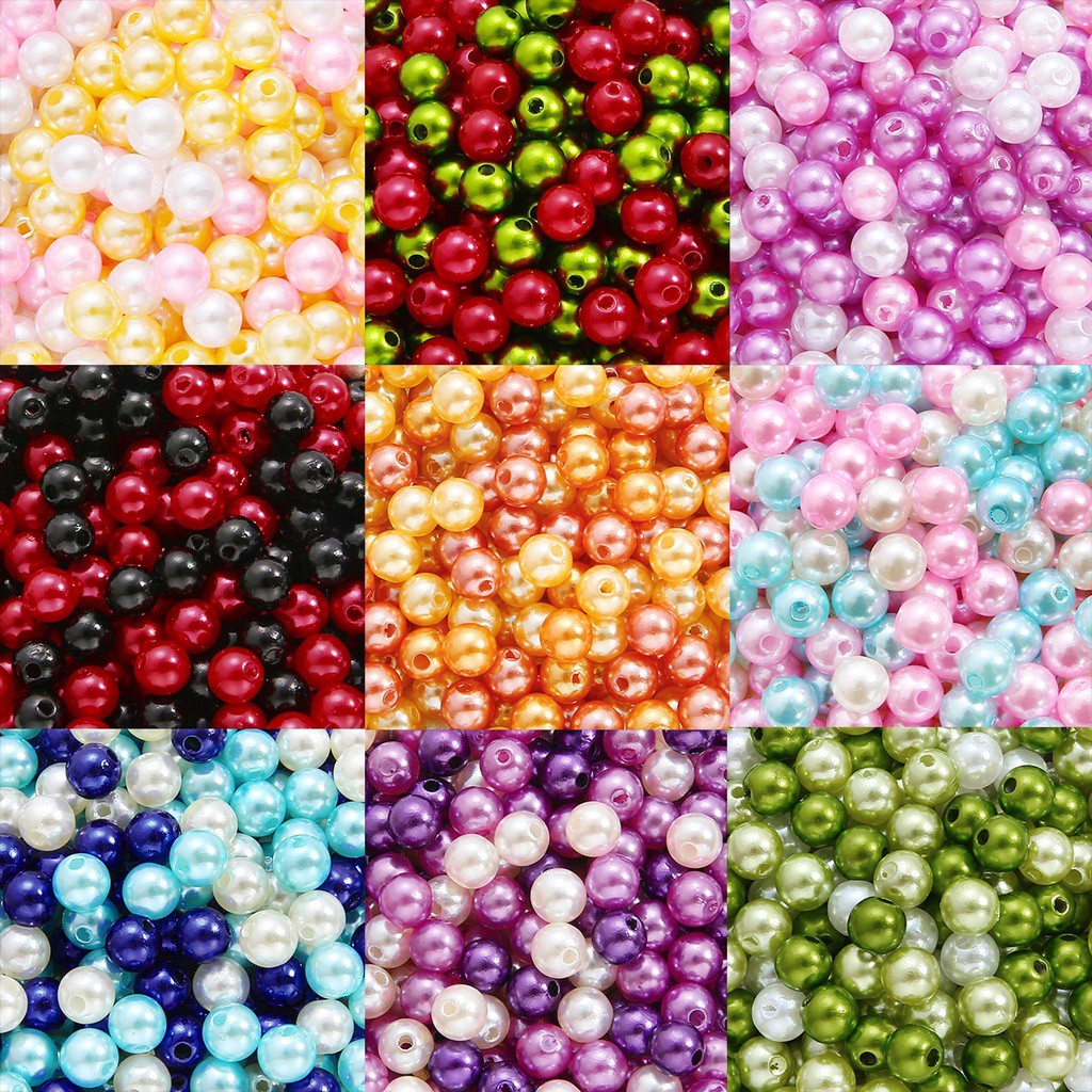 ABS Imitation Pearl Bead 8MM 100Pcs Round Plastic Acrylic Spacer Bead for DIY Jewelry Making Findings