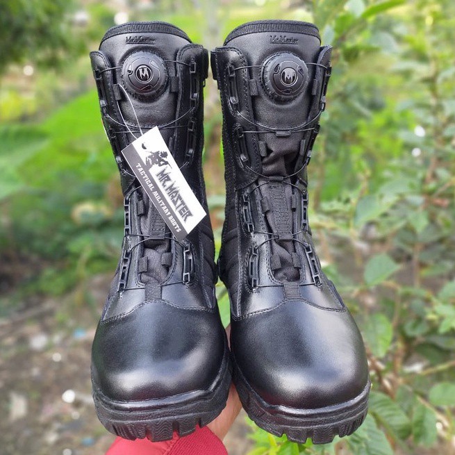 SEPATU PDL TALI PUTAR NINJA MERK MR.MASTER BAHAN KULIT ASLI SEPATU PDL TNI POLRI SECURITY