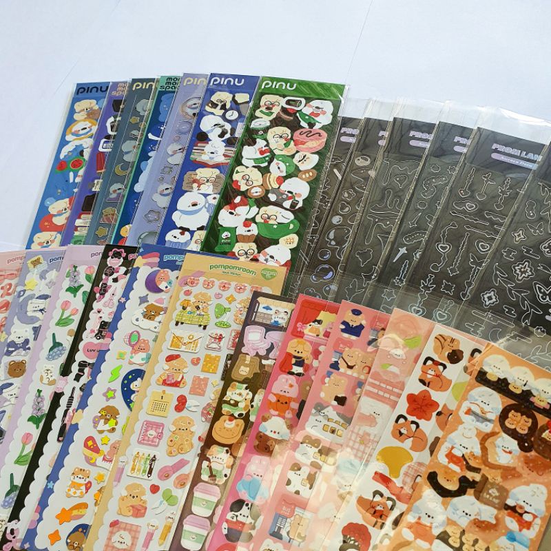 

[READY] Korean Brand Deco Sticker Stationary | Pompomroom, Mongmong Space, Hi Promland (for journal, diary, polco, etc) cafe office bubble summer melt bread bus fox peach pastel autumn kitsch coffee