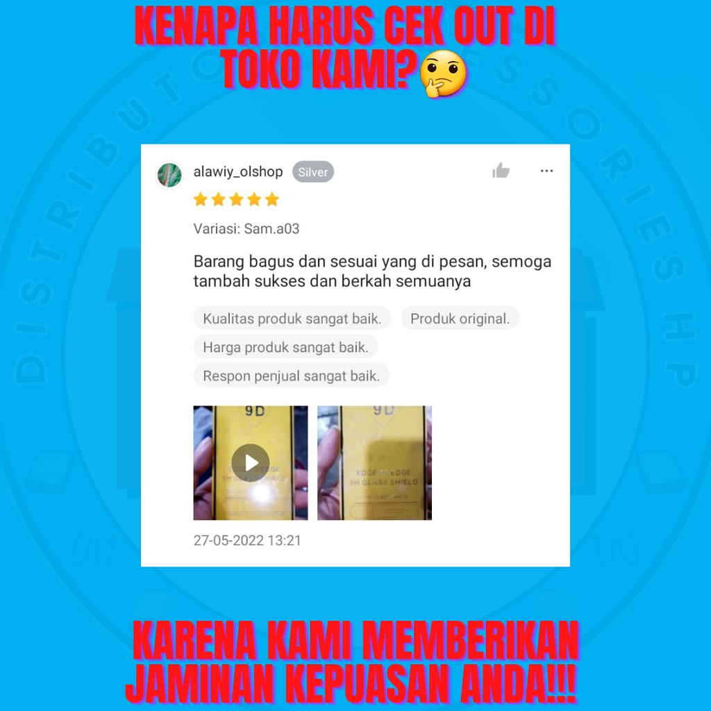 Tempered Glass TG Antigores Kaca Full Screen Samsung A01 A01 Core A02 A02S A03 A03 Core A03S A12 A13