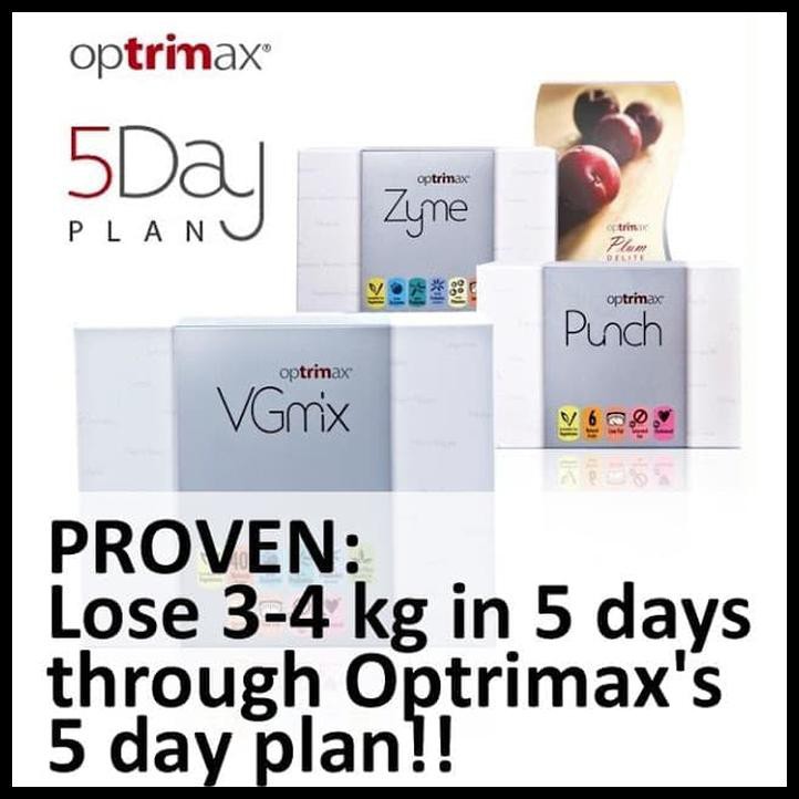 Terlaris Optrimax 5 Day Plan Diet Detox Free Botol Shaker - Punch, Ezy, Vgmix