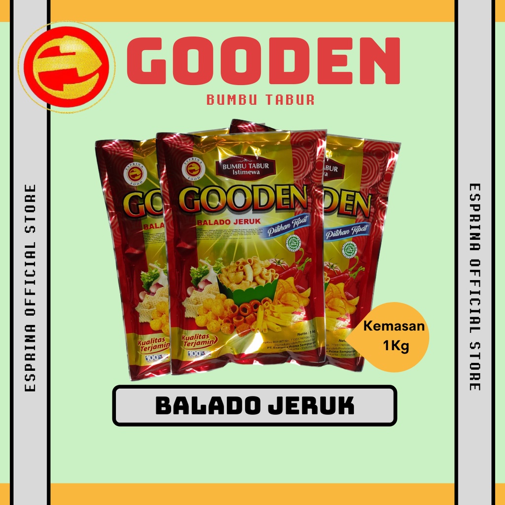 

Bumbu Tabur - GOODEN - Rasa BALADO JERUK - BALADO JERUK - Kemasan 1kg