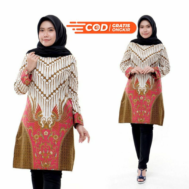 Tunik Batik Wanita Terbaru Batik Tunik Seragaman M Sampai Jumbo