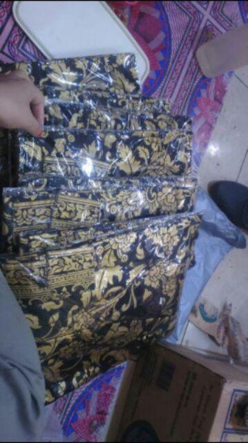 Tey-17 Batik Pria Asj Sa Hrb026 Kenongo Kemeja Tosca Pendek Pekalongan Padi M L Xl Sogan Tulis ::