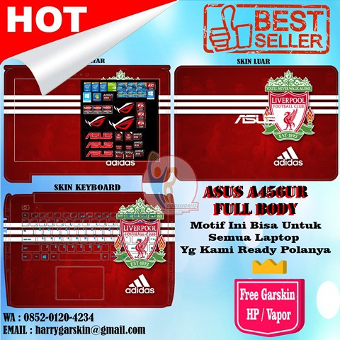 Original Garskin Laptop Full Body Asus A456U Motif Liverpool Free 1 Garskin HP