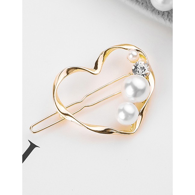 LRC Jepit Rambut Fashion Pearl Geometric Hair Clip F4191X