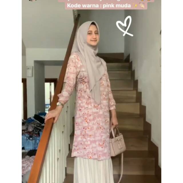 Freebook Tunik Peach / Pink Muda Size XL by Kaleela