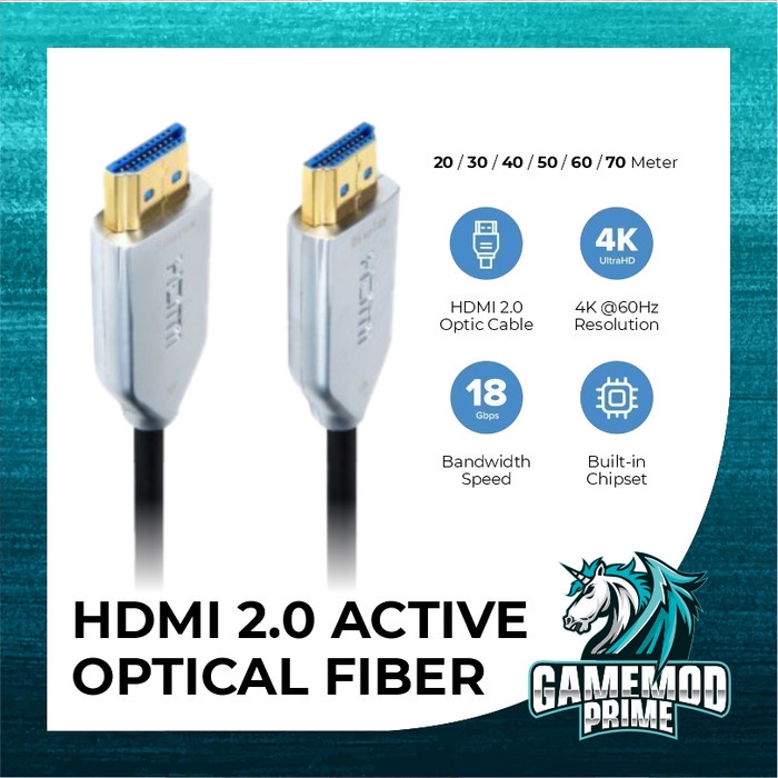 Kabel Active Fiber Optic HDMI 2160P Ultra HD 4K HDR NYK Cable