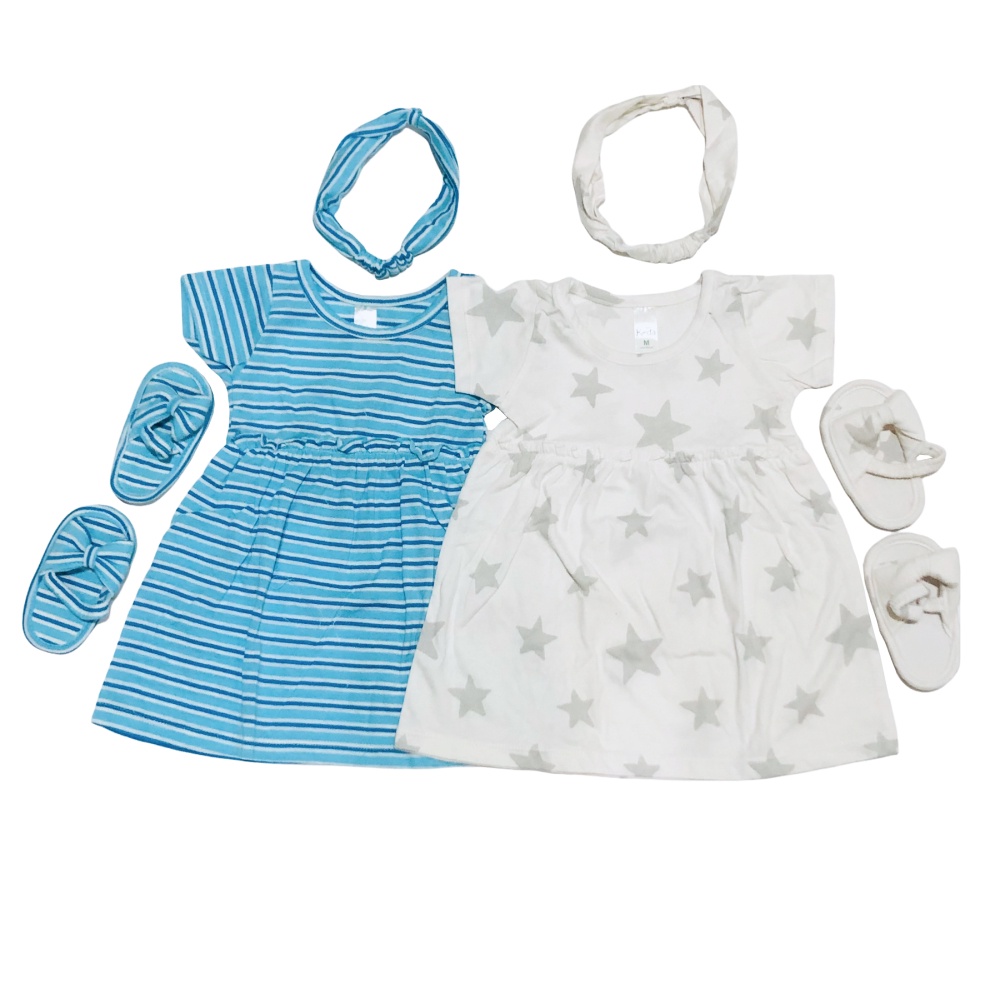 Ava 0-12 Bulan Dress Set Bayi / Dres Set Anak Bayi Little Koda - Toko Uwais Grosir