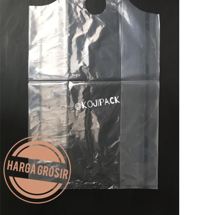 Kantong Shopping Bag Plastik PE Diamond ukuran 30 Plong Gunung Bening untuk Box Makanan Donat Pizza