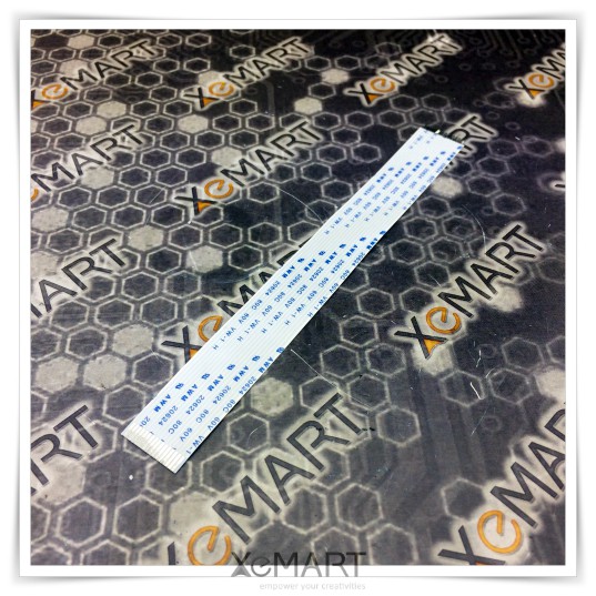 Cable FPC 16P Pitch 1.0mm Flexible Kabel Pita Panjang 150mm PCB Soldering Side