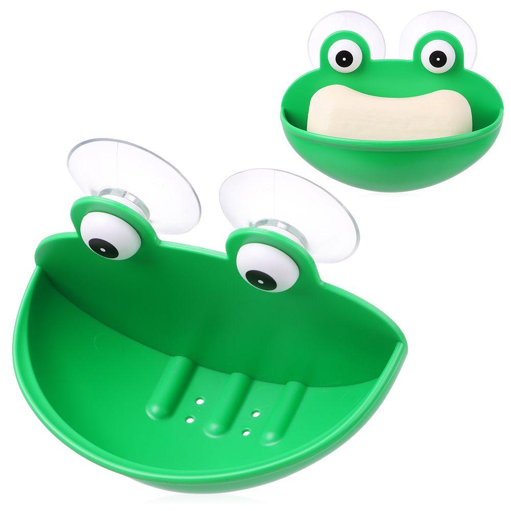 Tempat Sabun Kodok Nanas Dapur Hijau Frog Drain Tray Holder Self-adhesive Rak Gantung Bocor Rak Pembuangan Air