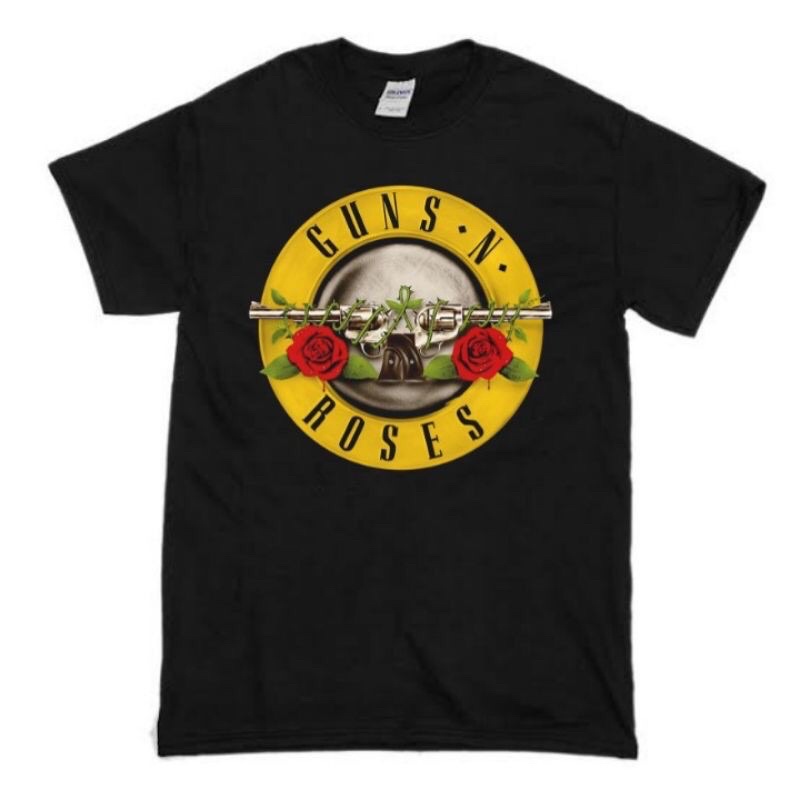 KAOS BAND GUNS N ROSES “LOGO” | T-SHIRT BAND GUNS N ROSES VINTAGE | BAJU BAND GNR HITAM PRIA