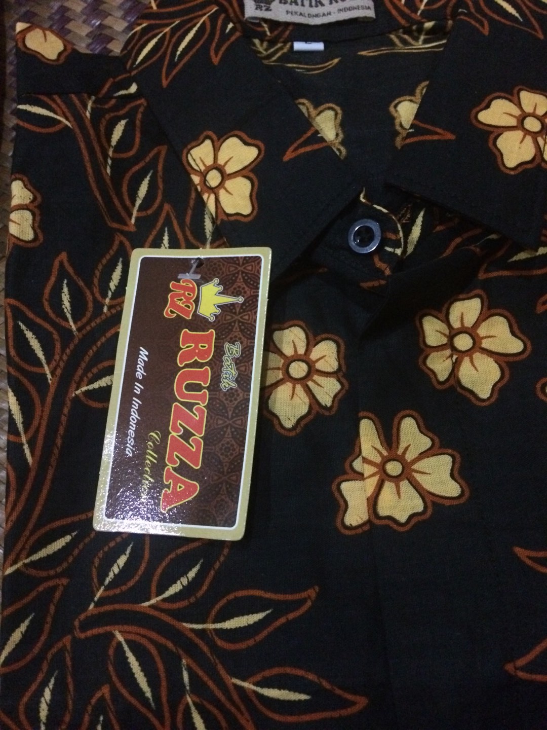 Ruzza Batik Couple Motif Cendrawasih Maura Seragam Sarimbit Coklat Hitam Sogan Size M L Xl