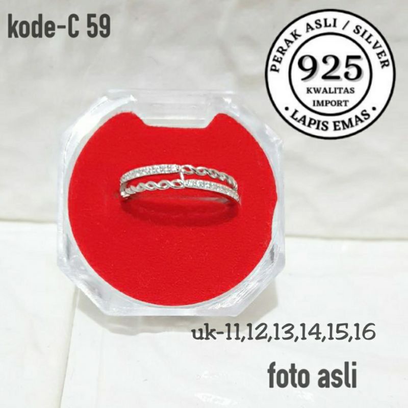 CINCIN PERAK ASLI 925 LAPIS EMAS/CINCIN PERAK/CINCIN MATA/CINCIN SILVER S925/CINCIN SILVER/CINCIN TE