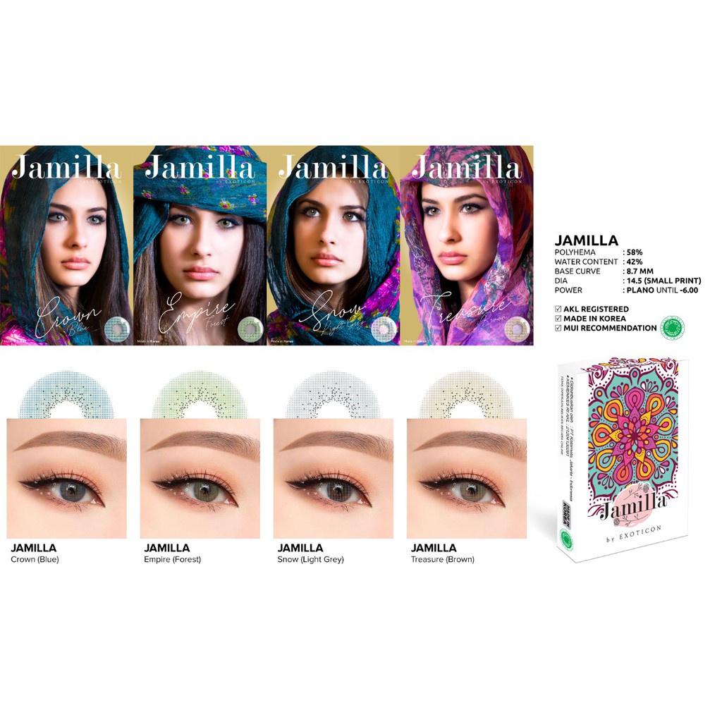 Softlens Jamilla by X2 Normal Dia 14,5mm + Lenscase