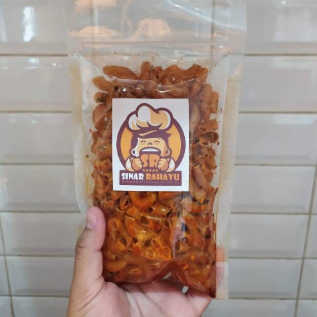 

Makaroni cikruh kriuk terpedas sinar rahayu /100 gram