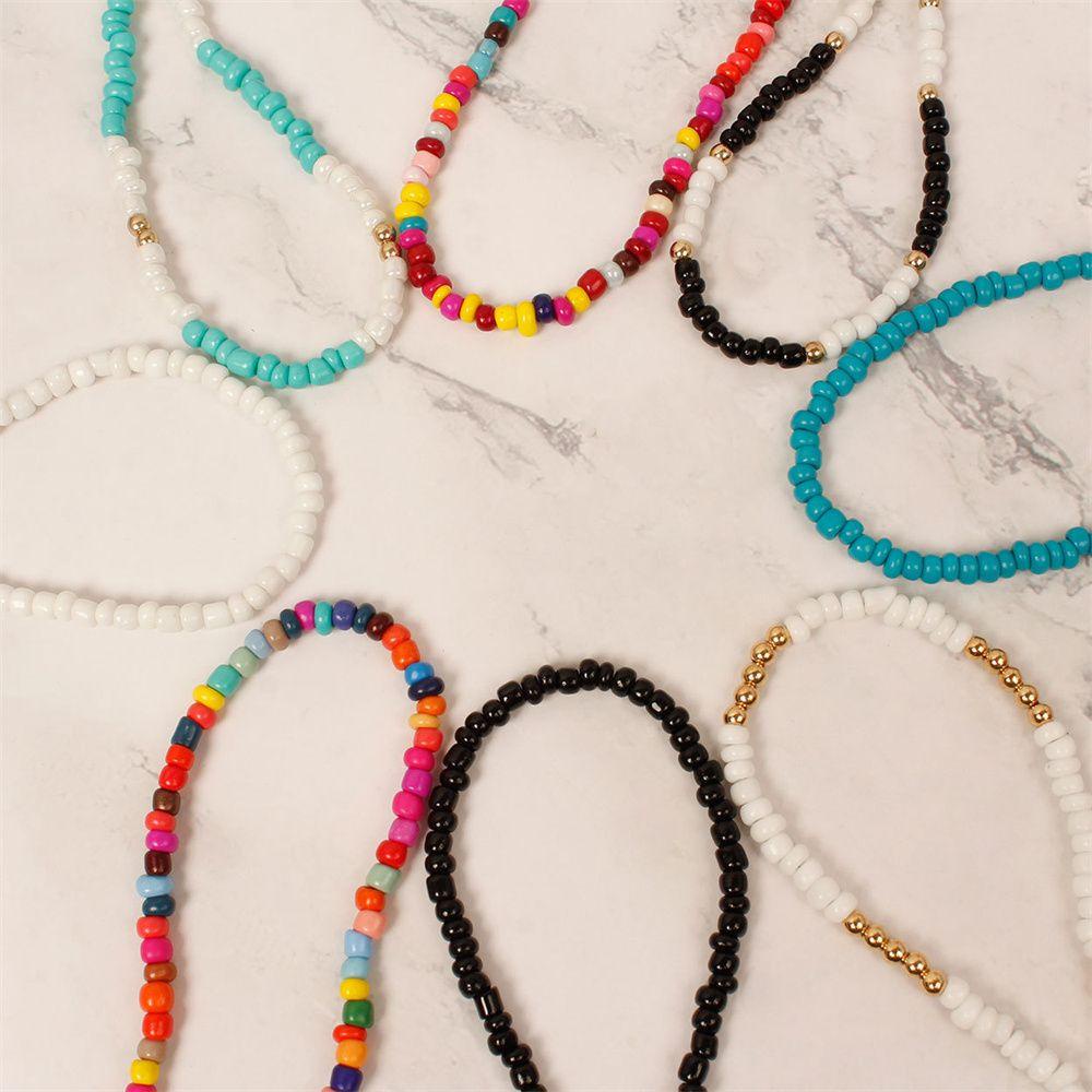 R-flower Bohemian Kalung Wanita Perempuan Bohemian Handmade Biji Manik-Manik Kaca Manik Choker